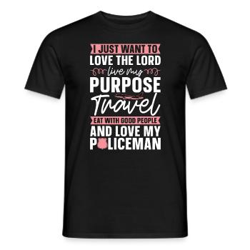 Policier Je veux juste aimer le Seigneur Police - T-shirt homme - noir - Devant - AI Model Male 178 light (178cm)