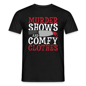 Detective Murder Shows And Comfy Investigator Cop - Männer T-Shirt - Schwarz - Vorne - AI Model Male 178 light (178cm)