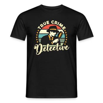 Détective True Crime Détective Retro Enquête - T-shirt homme - noir - Devant - AI Model Male 178 light (178cm)