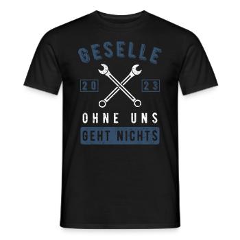 Gesellenbrief Männer Berufsschul Handwerker Stolz - Männer T-Shirt - Schwarz - Vorne - AI Model Male 178 light (178cm)