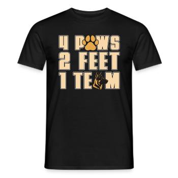 German Shepherd 4 Paws 2 Feet 1 Team Military Dogs - Men's T-Shirt - black - Front - AI Model Male 178 light (178cm)