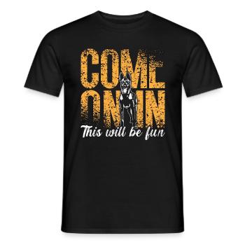 Les malinois belges entrent dans ce chien policier - T-shirt homme - noir - Devant - AI Model Male 178 light (178cm)