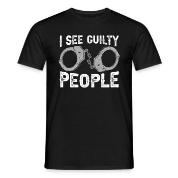 Agent de probation Je vois des gens coupables Gardien de prison - T-shirt homme - noir - Devant - AI Model Male 178 light (178cm)