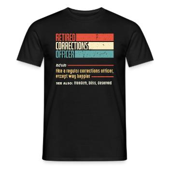 Un agent correctionnel à la retraite comme un agent des forces de l’ordre - T-shirt homme - noir - Devant - AI Model Male 178 light (178cm)