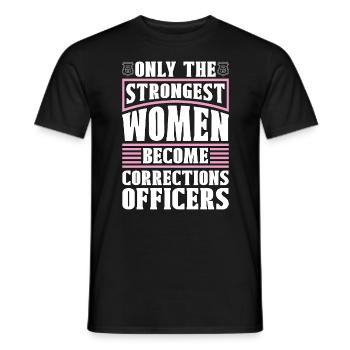 Corrections Officer Only The Strongest Thin Silver - Männer T-Shirt - Schwarz - Vorne - AI Model Male 178 light (178cm)