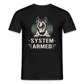 Belgisk Malinois System Bevæpnet belgisk Shepherd - T-skjorte herre - svart - Foran - AI Model Male 178 light (178cm)