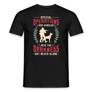 Chien policier des opérations spéciales malinois belges - T-shirt homme - noir - Devant - AI Model Male 178 light (178cm)