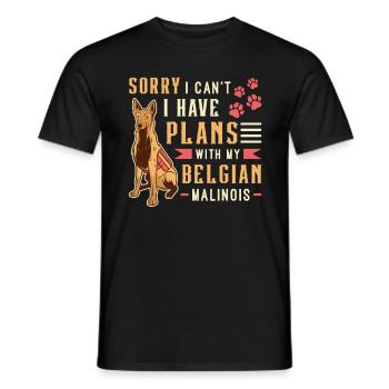 Belgian Malinois Sorry I Can't I Have Police Dog - Männer T-Shirt - Schwarz - Vorne - AI Model Male 178 light (178cm)
