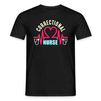 Correctional Nurse Corrections Prison Nursing - Men's T-Shirt - black - Front - AI Model Male 178 light (178cm)