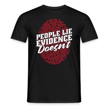 Forensic Science People Lie Evidence Fingerprint - Men's T-Shirt - black - Front - AI Model Male 178 light (178cm)
