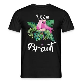 Team Braut Flamingo pink - Männer T-Shirt - Schwarz - Vorne - AI Model Male 178 light (178cm)