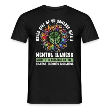 Mental Health Never Give Up On Health Awareness - Men's T-Shirt - black - Front - AI Model Male 178 light (178cm)