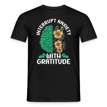 Mental Health Interrupt Anxiety Mental Illness - Men's T-Shirt - black - Front - AI Model Male 178 light (178cm)