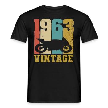1963 motorcycle vintage - Men's T-Shirt - black - Front - AI Model Male 178 light (178cm)