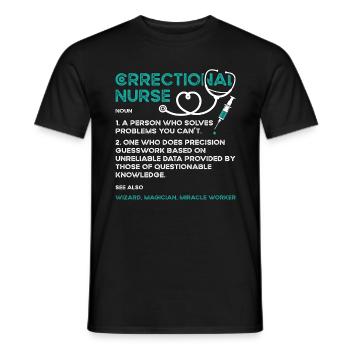 Infirmière correctionnelle Une personne qui résout l’argent mince - T-shirt homme - noir - Devant - AI Model Male 178 light (178cm)