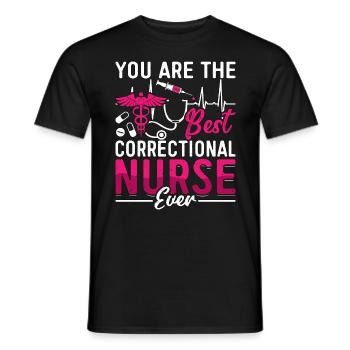 Infirmière correctionnelle Vous êtes la meilleure infirmière en prison - T-shirt homme - noir - Devant - AI Model Male 178 light (178cm)