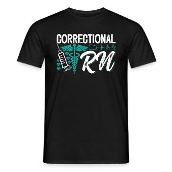 Soins infirmiers correctionnels Infirmière correctionnelle infirmière pénitentiaire - T-shirt homme - noir - Devant - AI Model Male 178 light (178cm)