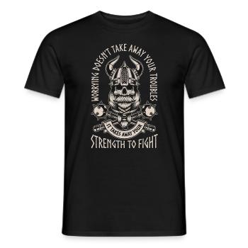 Norse Mythology Worrying Doesn't Take Viking Runes - Männer T-Shirt - Schwarz - Vorne - AI Model Male 178 light (178cm)