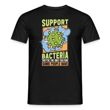 Un microbiologiste soutient les bactéries qu’ils sont scientifiques - T-shirt homme - noir - Devant - AI Model Male 178 light (178cm)
