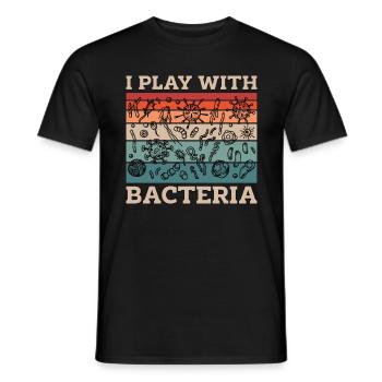 Microbiologiste Je joue avec les bactéries Retro Science - T-shirt homme - noir - Devant - AI Model Male 178 light (178cm)