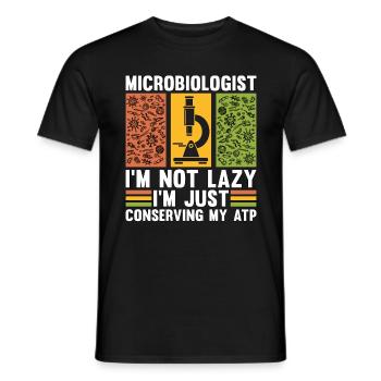 Microbiologiste Je ne suis pas paresseux im juste Microbiologie - T-shirt homme - noir - Devant - AI Model Male 178 light (178cm)