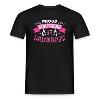 Microbiologist Proud Girlfriend Of Microbiology - Men's T-Shirt - black - Front - AI Model Male 178 light (178cm)