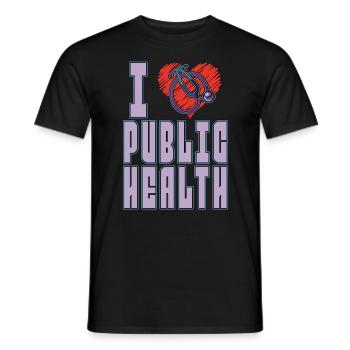 Public Health Worker I Heart Public Health Care - Men's T-Shirt - black - Front - AI Model Male 178 light (178cm)