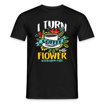 Fleuriste Je transforme le café en bouquet de fleurs Fleuristes - T-shirt homme - noir - Devant - AI Model Male 178 light (178cm)