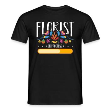 Florist In Progress Gardening Flower Shop Florists - Men's T-Shirt - black - Front - AI Model Male 178 light (178cm)