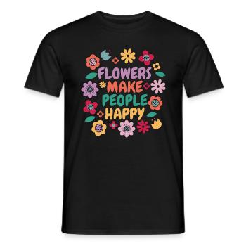 Les fleurs de fleuriste rendent les gens heureux bouquet fleuristes - T-shirt homme - noir - Devant - AI Model Male 178 light (178cm)