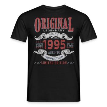Born in 1995 Gift 1995 Anniversary - Men's T-Shirt - black - Front - AI Model Male 178 light (178cm)