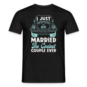 Officiant I Just Married The Coolest Couple Pastor - Men's T-Shirt - black - Front - AI Model Male 178 light (178cm)