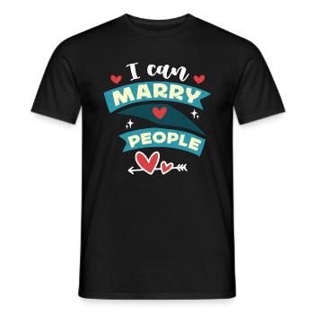 Officiant I Can Marry People Marriage Officiant - Men's T-Shirt - black - Front - AI Model Male 178 light (178cm)