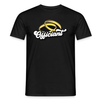 Officiant Ministre Conseiller Célébrant de mariage - T-shirt homme - noir - Devant - AI Model Male 178 light (178cm)