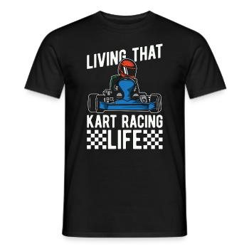 Kart Racing Vivre ce Kart Motorsport Kart Racer - T-shirt homme - noir - Devant - AI Model Male 178 light (178cm)