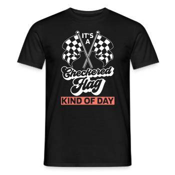 Kart Racing It's A Checkered Flag Kind Car Racing - Men's T-Shirt - black - Front - AI Model Male 178 light (178cm)