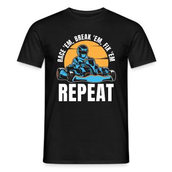 Kart Racing Race 'Em Break 'Em Karting Kart Racer - Men's T-Shirt - black - Front - AI Model Male 178 light (178cm)