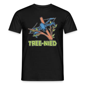Drone Racing Tree-Nied Racing Machine Drone Racer - Men's T-Shirt - black - Front - AI Model Male 178 light (178cm)