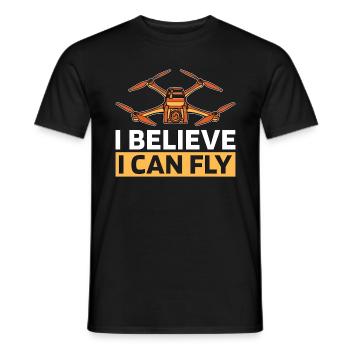 Course de drones Je crois que je peux piloter une machine de course - T-shirt homme - noir - Devant - AI Model Male 178 light (178cm)