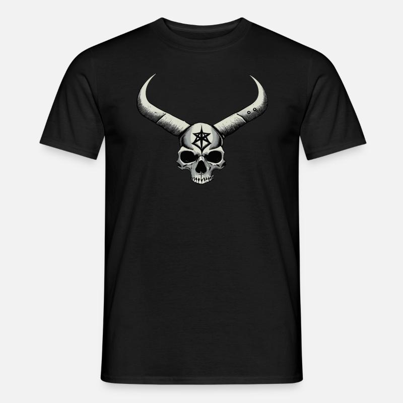 Gehörnter Schädel - Männer T-Shirt - Schwarz