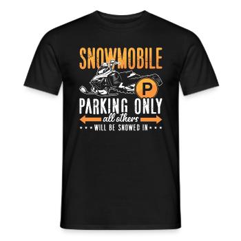 Snowmobile Parking Only Winter Sports Snowmobiles - Männer T-Shirt - Schwarz - Vorne - AI Model Male 178 light (178cm)