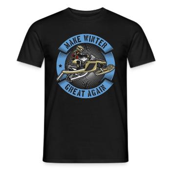 Snowmobile Racing Make Winter Great Again Mountain - Men's T-Shirt - black - Front - AI Model Male 178 light (178cm)