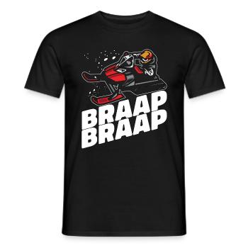 Course de motoneige Braap Braap Sports d’hiver Neige - T-shirt homme - noir - Devant - AI Model Male 178 light (178cm)