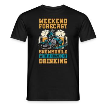 Snowmobile Racing Weekend Forecast Winter Sports - Männer T-Shirt - Schwarz - Vorne - AI Model Male 178 light (178cm)