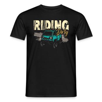 Off-Road Racing Riding Dirty Road Trip Motocross - Men's T-Shirt - black - Front - AI Model Male 178 light (178cm)