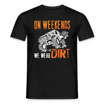 Off-Road Racing On Weekends We Wear Dirt Motocross - Men's T-Shirt - black - Front - AI Model Male 178 light (178cm)