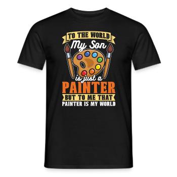 Peintre au monde Mon fils n’est qu’une peinture - T-shirt homme - noir - Devant - AI Model Male 178 light (178cm)