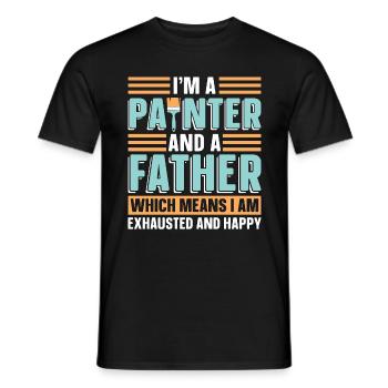 Je suis un peintre et un père aime peindre les peintres - T-shirt homme - noir - Devant - AI Model Male 178 light (178cm)
