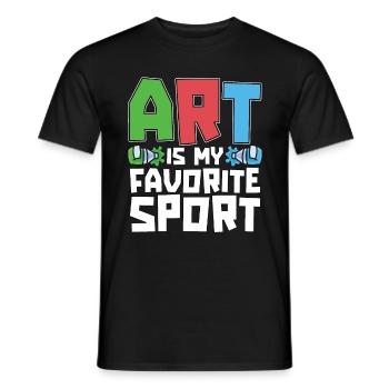 L’art du peintre est mon sport préféré Aime le pinceau - T-shirt homme - noir - Devant - AI Model Male 178 light (178cm)