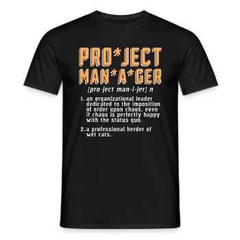 Project Manager An Organizational Leader Manager - Men's T-Shirt - black - Front - AI Model Male 178 light (178cm)